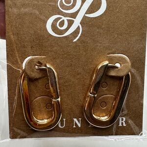 PLUNDER Goldtone Medium Chic Casual Earrings